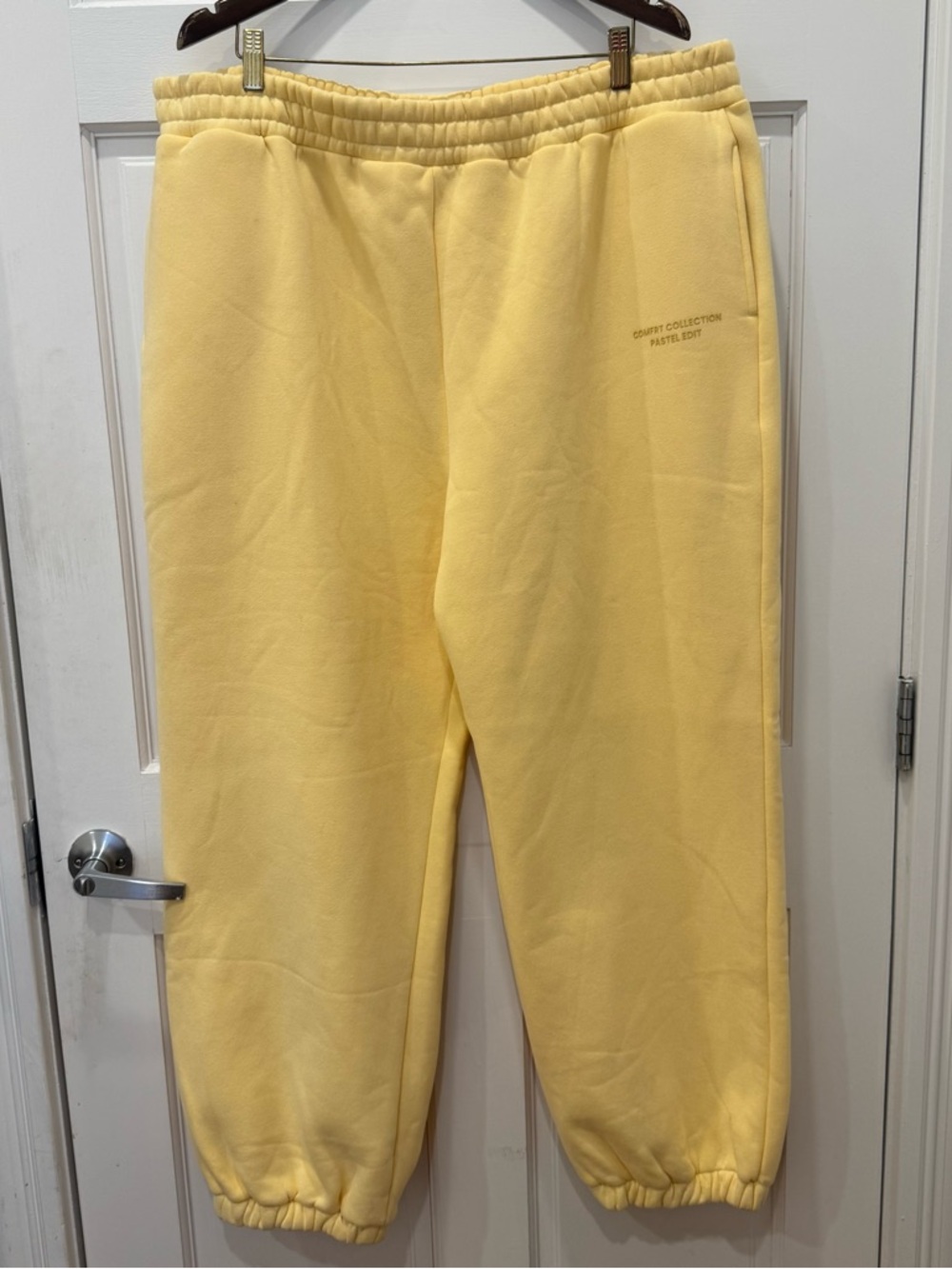 COMFRT Collection Pastel Edit Yellow Sweatpants Joggers Canary Sz 3XL Athleisure
